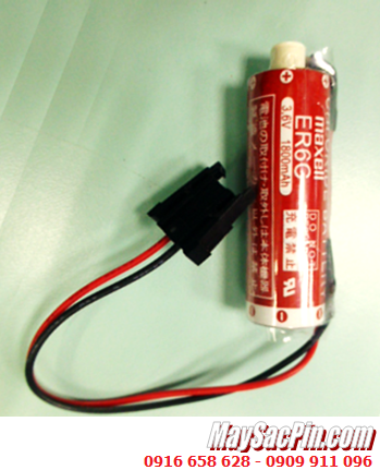 Maxell ER6C (Đầu sứ, Zắc Mitsu); Pin nuôi nguồn PLC Maxell ER6C 3.6v AA1800mAh Lithium Thionyl Chloride